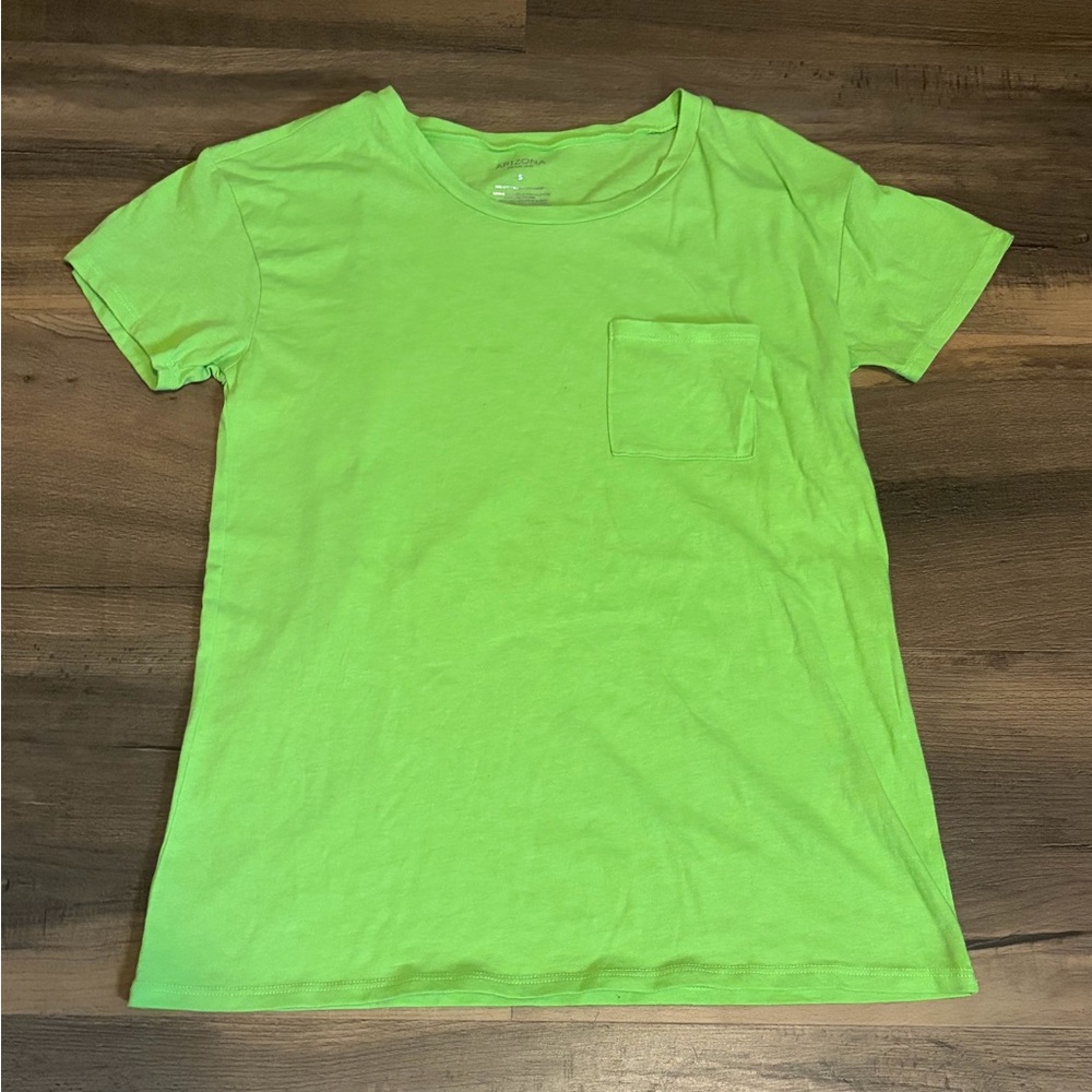 Womens Arizona Jean Company Lime Green Tee Size Small